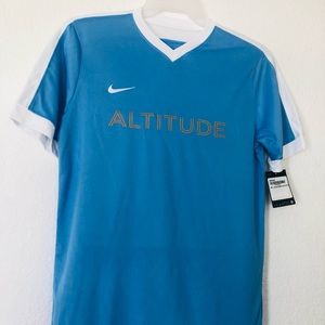 Nike Authentic Soccer Men’s Short Sleeve T-Shirt Blue-White Dri-Fit Size-M New